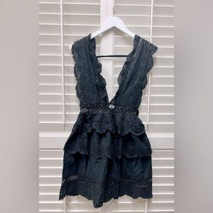 PLT Black lacy mini dress